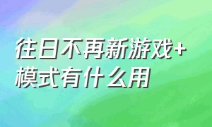 往日不再新游戏+模式有什么用