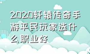 2020轩辕传奇手游平民玩家选什么职业好（轩辕传奇手游十大职业哪个玩得多）