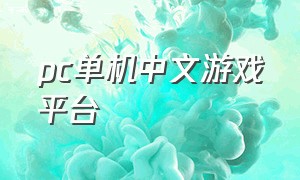 pc单机中文游戏平台（pc单机中文游戏平台有哪些）