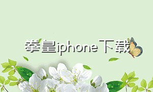 拳皇iphone下载（苹果版拳皇官网下载链接）