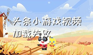 头条小游戏视频加载失败