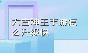 太古神王手游怎么升级快（太古神王手游有多少版本）