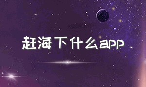 赶海下什么app（赶海下什么软件）