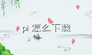 pi 怎么下载