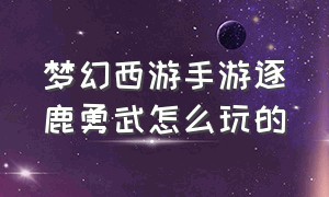 梦幻西游手游逐鹿勇武怎么玩的