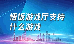 悟饭游戏厅支持什么游戏（悟悟饭游戏厅）