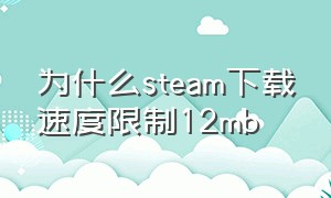 为什么steam下载速度限制12mb