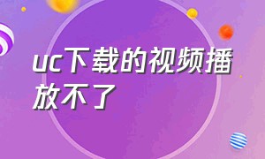 uc下载的视频播放不了