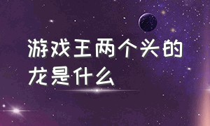 游戏王两个头的龙是什么（游戏王三龙是什么龙）