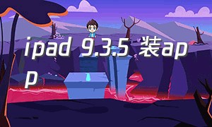 ipad 9.3.5 装app（ipad 9.3.5 不能装微信）