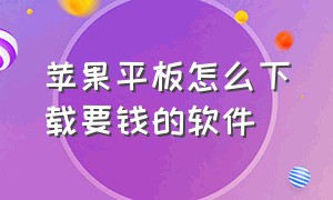 苹果平板怎么下载要钱的软件