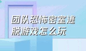 团队恐怖密室逃脱游戏怎么玩（密室逃脱系列游戏怎么玩免费的）