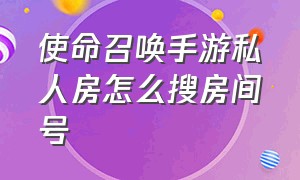 使命召唤手游私人房怎么搜房间号（在使命召唤手游里怎么开私人房间）