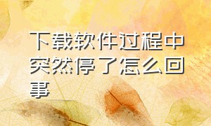 下载软件过程中突然停了怎么回事