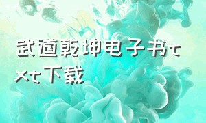 武道乾坤电子书txt下载