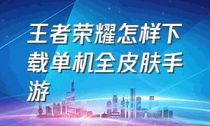 王者荣耀怎样下载单机全皮肤手游（王者荣耀怎样下载单机全皮肤手游视频）