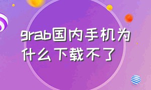 grab国内手机为什么下载不了