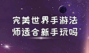 完美世界手游法师适合新手玩吗