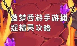 造梦西游手游捕捉精灵攻略（造梦西游手游捕捉精灵攻略大全）