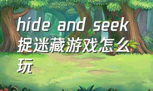 hide and seek 捉迷藏游戏怎么玩