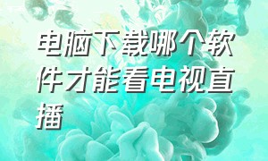 电脑下载哪个软件才能看电视直播