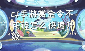 cf手游赏金令不花钱怎么快速升级