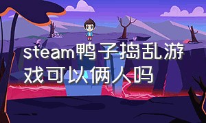 steam鸭子捣乱游戏可以俩人吗