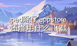 ipad除了appstore还能用什么下载