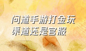 问道手游打金玩渠道还是官服