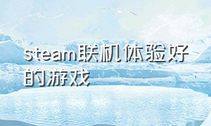 steam联机体验好的游戏