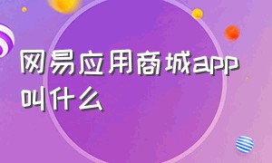 网易应用商城app叫什么