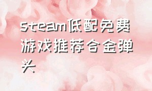 steam低配免费游戏推荐合金弹头