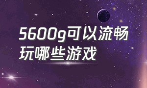 5600g可以流畅玩哪些游戏