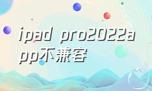 ipad pro2022app不兼容