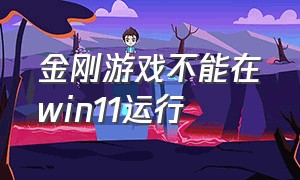 金刚游戏不能在win11运行（金刚游戏不能在win11运行怎么办）