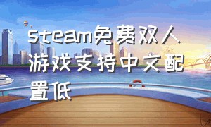 steam免费双人游戏支持中文配置低