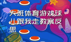 大班体育游戏球儿跟我走教案反思