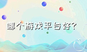 哪个游戏平台好?（哪个游戏平台好用）