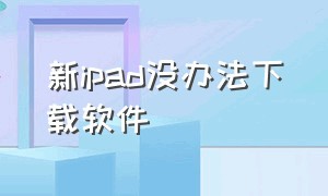 新ipad没办法下载软件