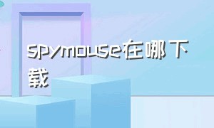 spymouse在哪下载（spymouseios下载）