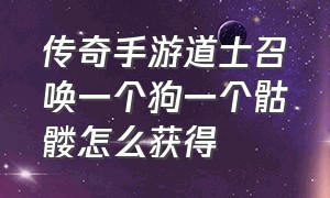 传奇手游道士召唤一个狗一个骷髅怎么获得