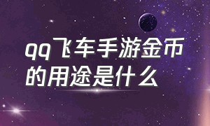 qq飞车手游金币的用途是什么