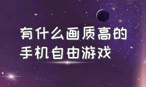 有什么画质高的手机自由游戏