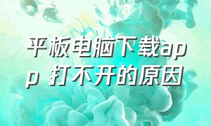 平板电脑下载app 打不开的原因（平板电脑下载app 打不开的原因有哪些）