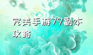 完美手游79副本攻略