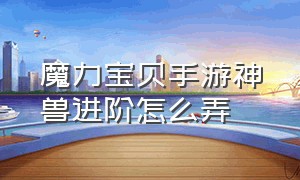 魔力宝贝手游神兽进阶怎么弄