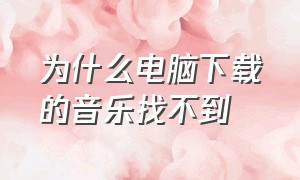 为什么电脑下载的音乐找不到