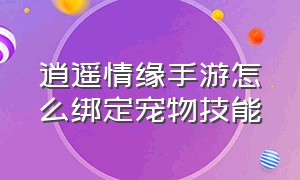 逍遥情缘手游怎么绑定宠物技能