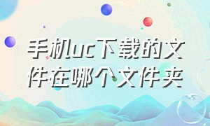 手机uc下载的文件在哪个文件夹