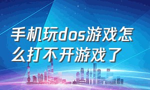 手机玩dos游戏怎么打不开游戏了